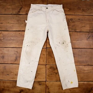 Pantalones Carpintero Vintage Dickies 34x34 Pintor Unisex Recto Blanco - Imagen 1 de 10