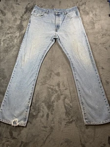 Levis 517 Jeans Mens 38x36 Light Blue Distressed Straight Leg Grunge Boho Denim - Picture 1 of 21