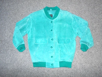 CHAQUETA DE CUERO PELLE NEW YORK MILANO DE COLECCIÓN AÑOS 80 PEQUEÑA VERDE MAR           Foto 1 de 4