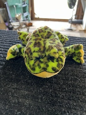 Ganz Webkinz Bullfrog Green Black Plush Stuffed Animal HM114 No Code 8" - Image 1 of 4