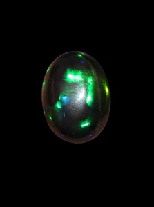 Natural Ethiopian Multi Fire Black Opal Oval Cabochon Loose Gemstone 3.95 Cts - Picture 1 of 4