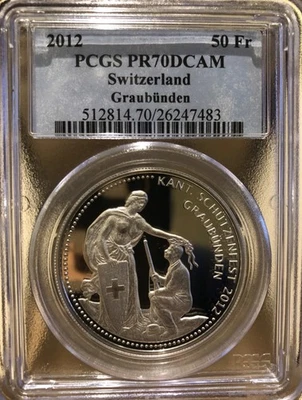 Switzerland 2012 Swiss Shooting Festival at Graubunden Hab-87a, PCGS PR70 DCAM - Image 1 of 4