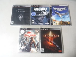 Lot of 5 - Playstation 3 PS3 Skyrim CALL OF DUTY DIABLO WARHAWK DEAD CIB TESTED - Picture 1 of 5