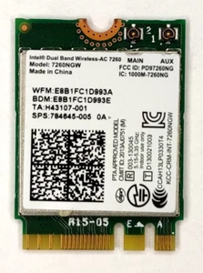 Tarjeta WiFi 7260 NGW Intel Doble Banda Inalámbrica-AC 7260 NGW - Imagen 1 de 3