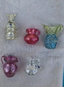 Antique German Hand Blown Glass PITCHERS Dollhouse Miniature Lot - Picture 1 of 9