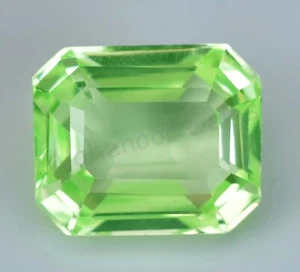 7.90 Ct Natural Green Peridot Emerald Shape VVS Pak Gemstone AGL Certified - Picture 1 of 5