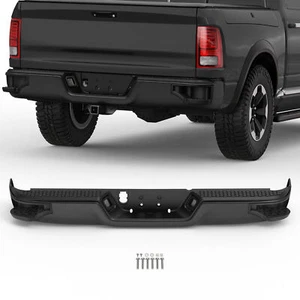 Black Rear Bumper w/ Corner Step For 2009-2018 Dodge Ram 1500 2010-12 2500 3500 - Picture 1 of 9