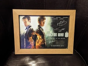 Dr Who The Day Of The Doctor Poster Print Wood Glass Framed VGC - Picture 1 of 9