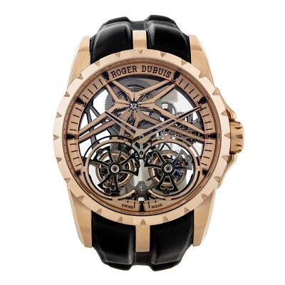 Roger Dubuis Excalibur Tourbillon Doble Vuelo Oro Rosa Esqueleto 45mm DBEX0920 Foto 1 de 4