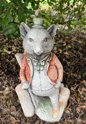 Willow Mr Todd Fox Animal Concrete Cement Garden Statue Australian Made - Image 1 of 4