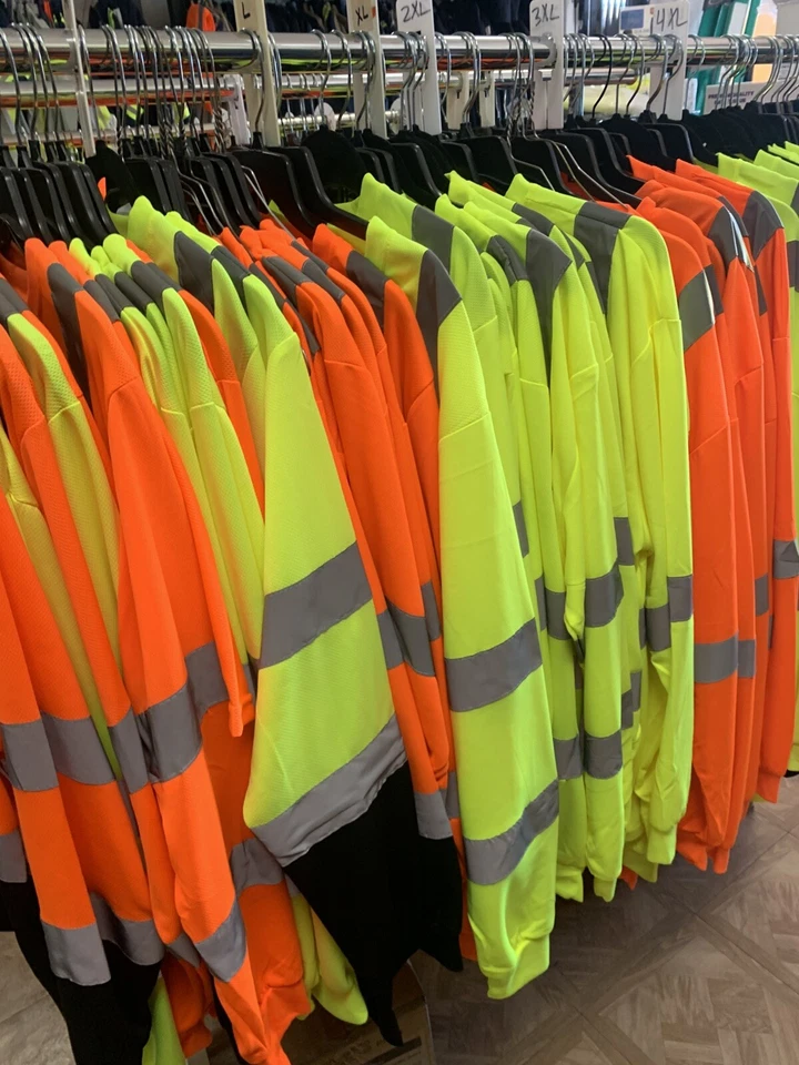 LOT OF 5 Safety Work  T Shirt High Visibility Reflective Tape TYPE R CLASS 3 - Image 1 of 4