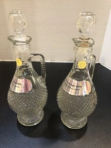Juego de 2 jarra de vidrio vintage de 12" de lujo de vino Concord con tapón - Imagen 1 de 9