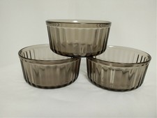 3 x France Smoked Glass Soufflé dishes