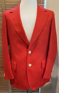 AQUASCUTUM Tomato Red Linen Blend Sport Coat Blazer Made In England Sz 41R P1526 - Picture 1 of 6