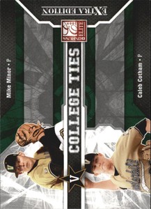 2009 Donruss Elite Extra Edition College Ties Green #3 Mike Minor/Caleb Cotham