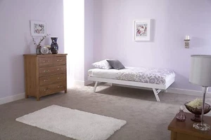 Madrid White Single Under Bed Trundle Only mattress not included - Picture 1 of 2