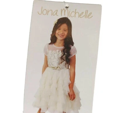 Новый с Ярлыками!!! Платье-цветок для девочки Jona Michelle, блестящее золото цвета слоновой кости, свадебный размер 2T - Изображение 1 из 4