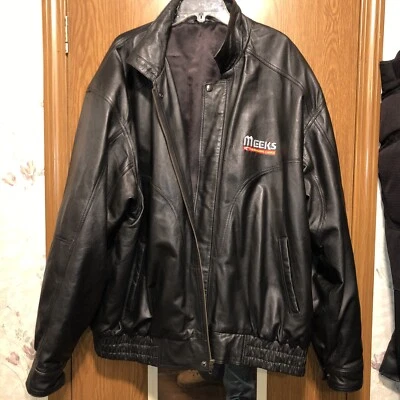 mix genuine leather employee jacket coat - Image 1 of 4