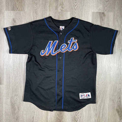 Vintage Stitched Majestic PEDRO MARTINEZ #45 New York Mets Black Jersey USA MADE Cover