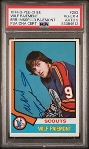 1974 O-Pee-Chee OPC #292 Wilf Paiement Autogrpahed Rookie Card RC PSA 4 Auto 9 - Picture 1 of 2