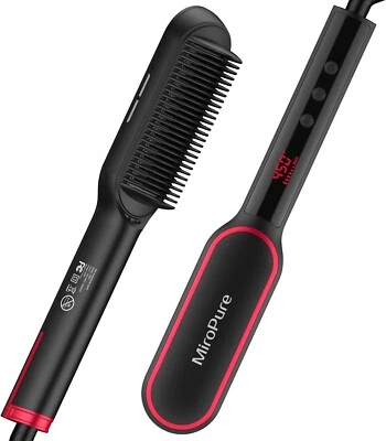 MiroPure Hair Straightener Brush, One-Step Straightening Brush with 13 Heat Set - Image 1 of 4