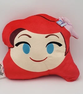 Disney Princess Ariel Emoji Little Mermaid Plush Pillow Approx 11" X 13" NWT - Picture 1 of 10
