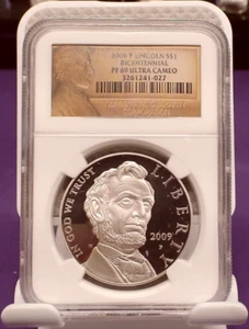 2009-P PF69 Ultra Cameo Lincoln Bicentennial Commemorative 90% Silver Dollar NGC - Picture 1 of 2