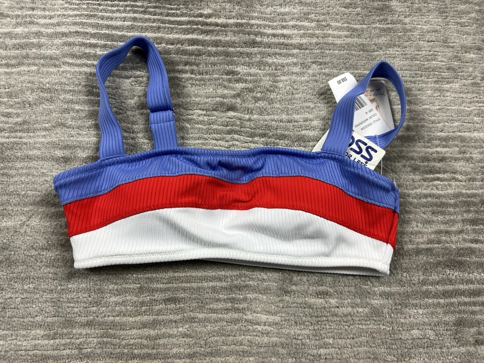 Top de baño Jessica Simpson para mujer mediano multicolor a rayas nuevo con etiquetas Foto 1 de 4