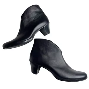 Munro Robyn Zipper Booties Soft Supple Black Leather Witchcore Hocus Pocus - Picture 1 of 12