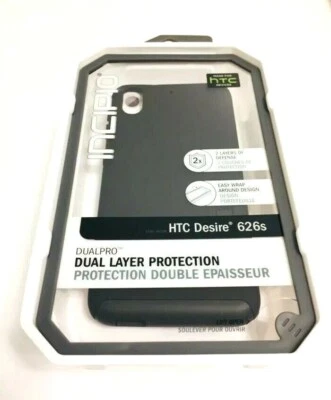 Incipio Dualpro Case/Cover for HTC Desire 626 / 626s in BLACK/BLACK Colors - Image 1 of 4