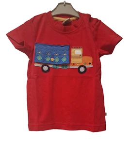 Ex Frugi T-Shirt Top Girls Boys Red lift the flap Truck 2-5 Years New - Picture 1 of 5