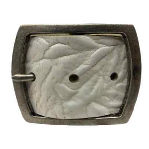 Cipo & Baxx Cuir Ceinture pour Homme Blanc Crème Écrasé Véritable Boucle de - Imagen 1 de 4
