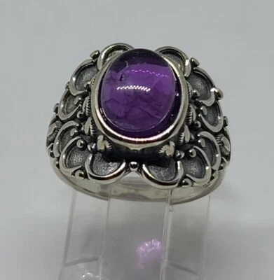 Anillo Amatista Ovalado Plata de Ley 925 Talla 7.25 Estilo Vintage / ENVÍO GRATUITO  Foto 1 de 4