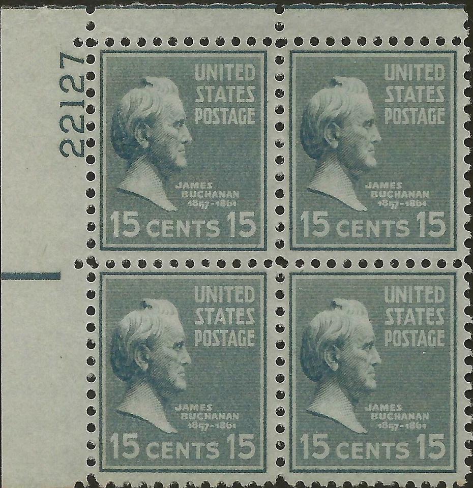1 #820  .15 JAMES BUCHANAN PB OF 4. BIN $1.75. - Image 1 of 1