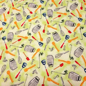 30" Chef's Blend Laura Freeman Quilting Treasures Cooking Utensil Toss Green - Picture 1 of 3