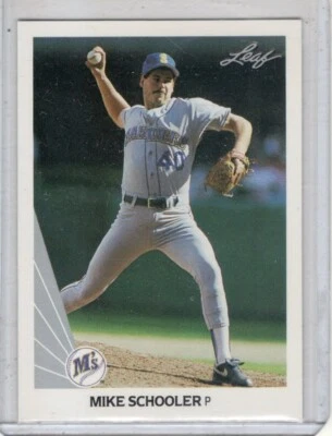 1990 Leaf MIKE SCHOOLER #258 Seattle Mariners baseball card - Image 1 of 2