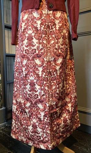 MIU MIU Maxi Gonna Miu Rosso Rosa Modellato Seta