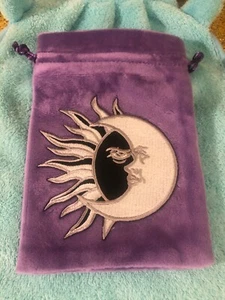 Tarot Cards / Runes / crystals Velvet sun/moon Yin Yang bag New - Picture 1 of 4