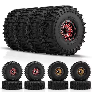 4PCS 1.0" Beadlock Wheel Rim Tire For 1/18 TRX4M 1/24 Axial SCX24 Upgrade Parts - Picture 1 of 16