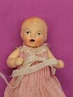 Antique German 3" Composition BABY DOLL  with open mouth All Original 