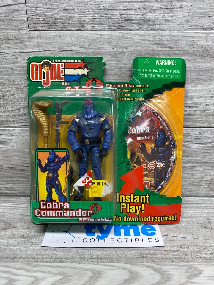 Gi Joe Spy Troops Cobra Commander Action Figure Mission Disc CD Hasbro 2003