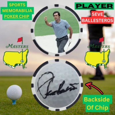 1980 Masters Winner Seve Ballesteros Poker Chip With Signature - Image 1 of 2