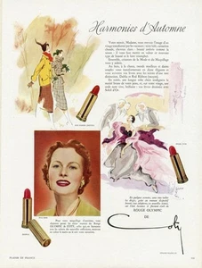 "ROUGE OLYMPIC de COTY" Annonce originale entoilée  années 50    27x35cm - Picture 1 of 1