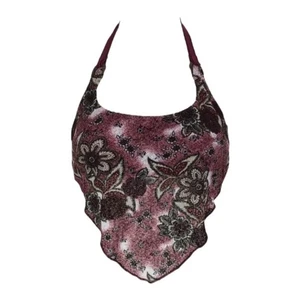 Vintage Y2K Bandana Halter Crop Top Festival Floral Bandeau Womens Size Small - Picture 1 of 13