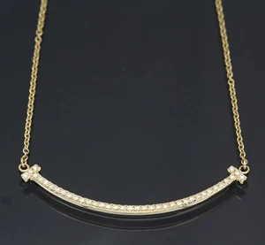 Echte Tiffany & Co. T Smile Halskette 18k Gelbgold After-Set Diamanten gebraucht - Bild 1 von 8