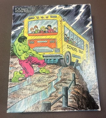 The Incredible Hulk School Bus 100 Piece Puzzle 11.5 X  15  Unopened 1988 - Image 1 of 4