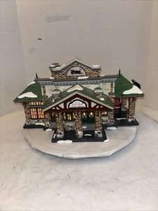 Department 56 Snow Village 2003 Train Station With Box #55331 Lights New - Picture 1 of 10