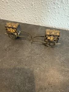 Vintage Made in Japan Sterlingsilber Japanische Waggons Rikscha Salz & Pfeffer - Bild 1 von 5