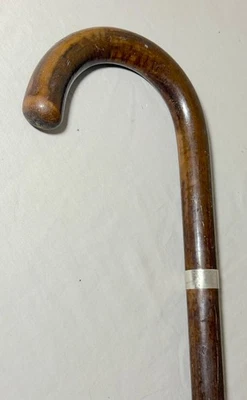 Антикварная трость трость из стерлингового серебра 1800-х годов из малаккского дерева с рогом буйвола - Изображение 1 из 4