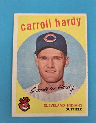 1959 Topps #168 Carroll Hardy Cleveland Indians BASEBALL Card 9C - Image 1 of 2